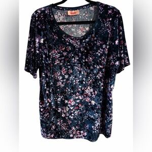 EVRI Floral Velvet Women's Top